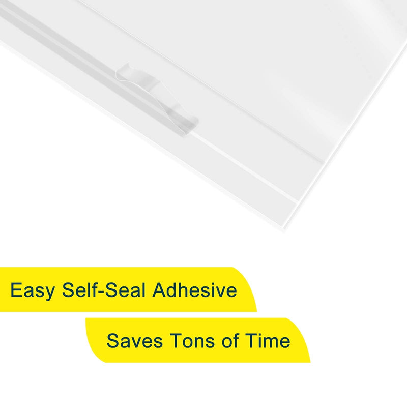 [Australia - AusPower] - 100 Count - 8" x 10", Self Seal 1.6 Mil Clear Plastic Poly Bags with Suffocation Warning for Clothing, T-Shirt, Brochure, Prints, Handicraft Gift-Resealable Adhesive 8" x 10" Resealable Glue 