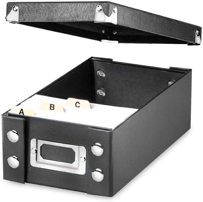 [Australia - AusPower] - Snap-N-Store Index Card Holder - Collapsible Organizer Box fits 1100 3x5-Inch Flash Cards - Business, Recipe, or Note Card Storage Boxes - 1 Pack, Black 3 x 5, 1 Pack 