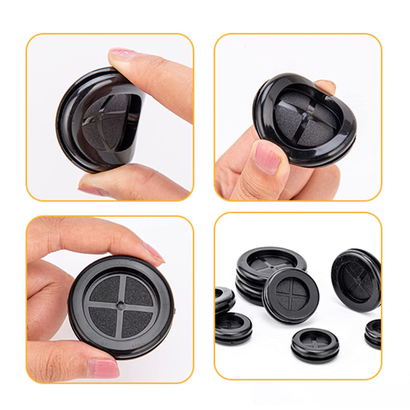 [Australia - AusPower] - BUSY-CORNER 55 Pieces Rubber Grommet Assortment + Tools, Double Sided Round Synthetic Rubber Plug, 6 Sizes, Drill Hole 5/8" 13/16" 7/8" 1" 1-3/16" 1-3/8" 