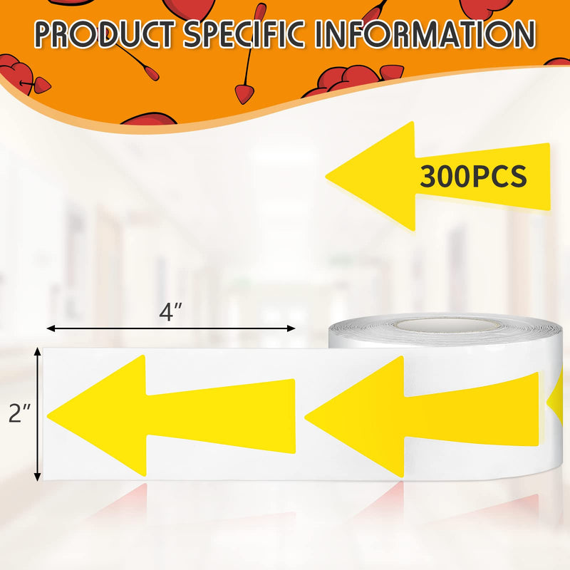 [Australia - AusPower] - 300 PCS Directional Arrow Stickers Removable Arrow Tapes Arrow Wall Labels Arrow Floor Marking Stickers Arrow Decal Tape for Restaurants Stores Offices Hospitals Pharmacies Schools Classrooms 