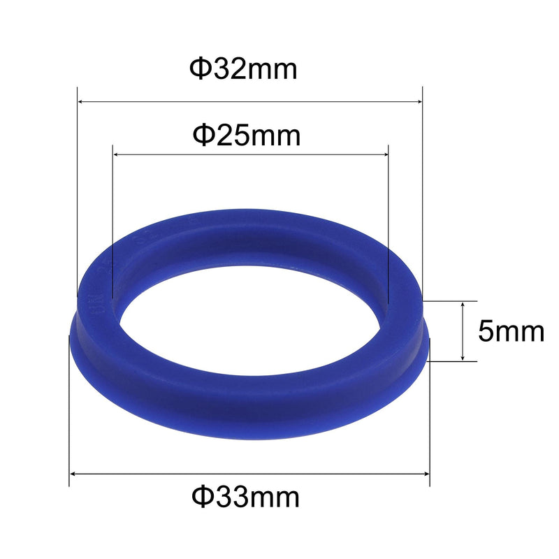 [Australia - AusPower] - uxcell UN Radial Shaft Seal 25mm ID x 32mm OD x 5mm Width PU Oil Seal, Blue Pack of 2 25mmx32mmx5mm 