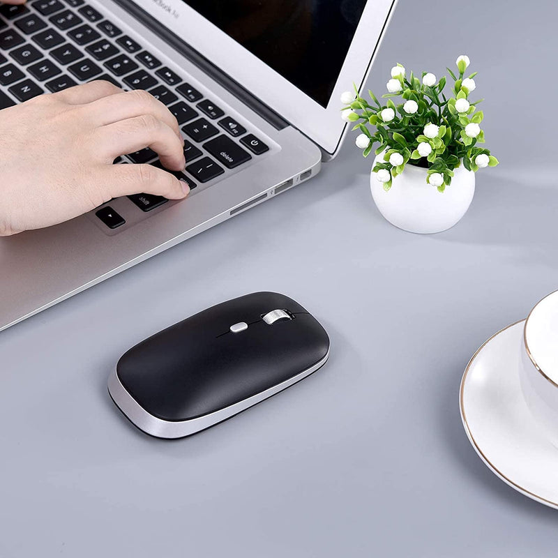[Australia - AusPower] - Bluetooth Mouse, PINKCAT Silent Mouse Wireless, Bluetooth 5.0/4.0 Portable Slim Wireless Mouse, Optical Cordless Mouse for Laptop, ipad, MacBook Pro / Air, Mac, PC, Tablet, Chromebook, Surface Pro black 