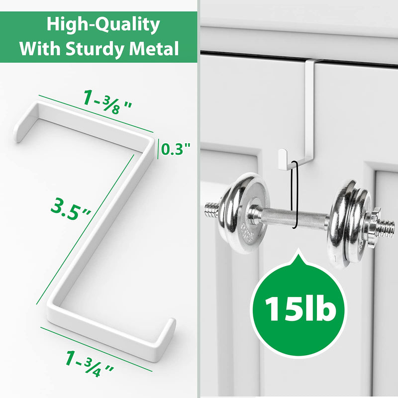 [Australia - AusPower] - Over The Door Hooks 10 Pack, Z-Shaped Door Hanger Hook Fits The 1 3/8” and 1 3/4” Door Widths, Reversible Sturdy Metal Over Door Hooks for Hanging Clothes, Coats, Towels and Shoe Organizers (White) White 