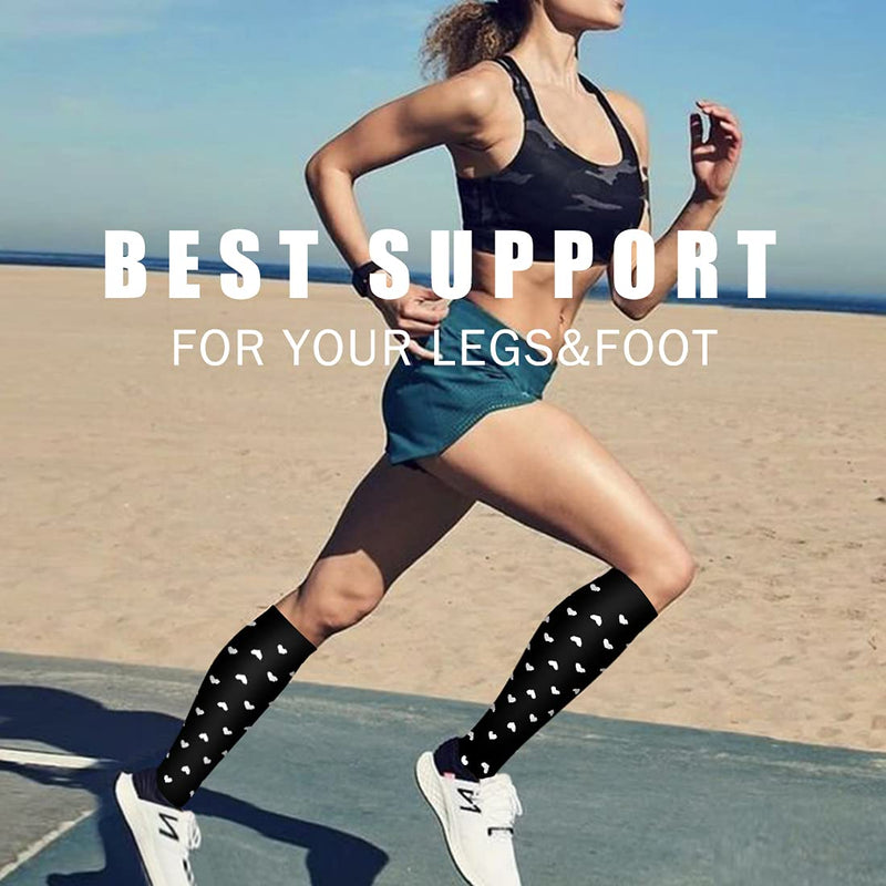 [Australia - AusPower] - Copper Compression Socks Women & Men Circulation(6 pairs) - Best for Running, Nursing, Hiking, Recovery & Flight Socks 01 Black 4 Pairs/White/Gray Small-Medium 