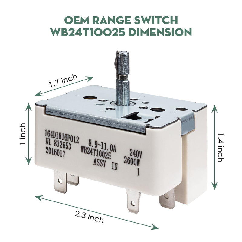 [Australia - AusPower] - Sthovd Electric Range Switch WB24T10025 Replacement for GE Appliances Surface Burner Control 8 Inch 769692, AH236750, EA236750, PS236750, 154510 