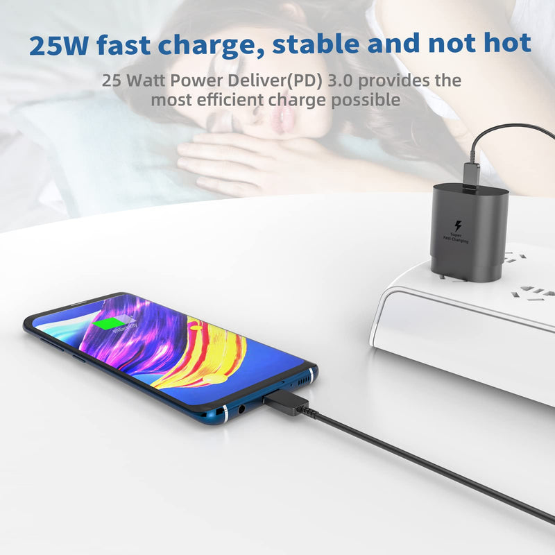 [Australia - AusPower] - Samsung USB-C Fast Charger Type Wall Super Charging(2pack)Compatible With S10 9 8 Galaxy S21 20 Ultra Note10 Plus Z Flip3 Oneplus Cable Port Charge for 25w Watt Cell Phone Block Adapter Brick Cord Box 
