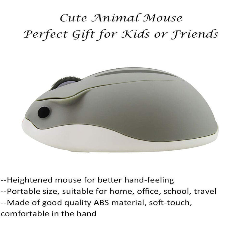 [Australia - AusPower] - CHUYI Animal Cartoon Hamster Shape Mini Travel Wireless Mouse 1200DPI Portable Optical Small Cordless Mice for Computer Laptop PC (1 Grey, 1 Blue) 