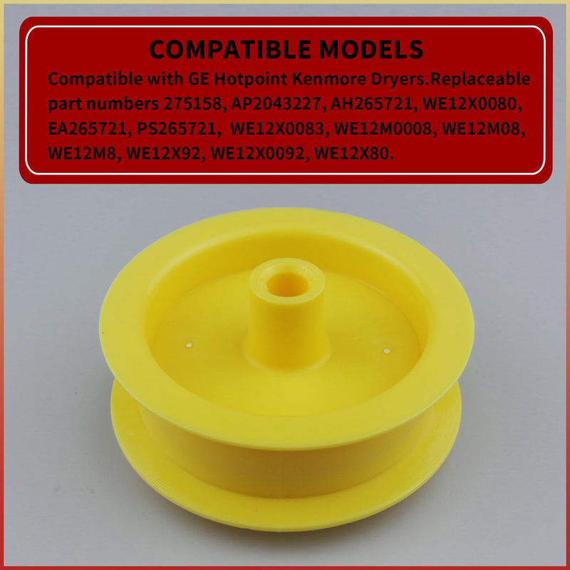 [Australia - AusPower] - WE12X83 Dryer Idler Pulley Wheel Replacement Part Compatible with GE Dryers Replaces for WE12M8 PS265721 275158 AP2043227 WE12X0083 
