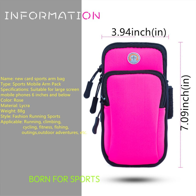 [Australia - AusPower] - JBBERTH Sports Armband Workout Running Arm Bag Universal Smartphone Waterproof Arm Case with Earphone Hole for iPhone X/8/7/ 6S Samsung Galaxy S9 Plus /S9 /S8 /S7 (Rose) 