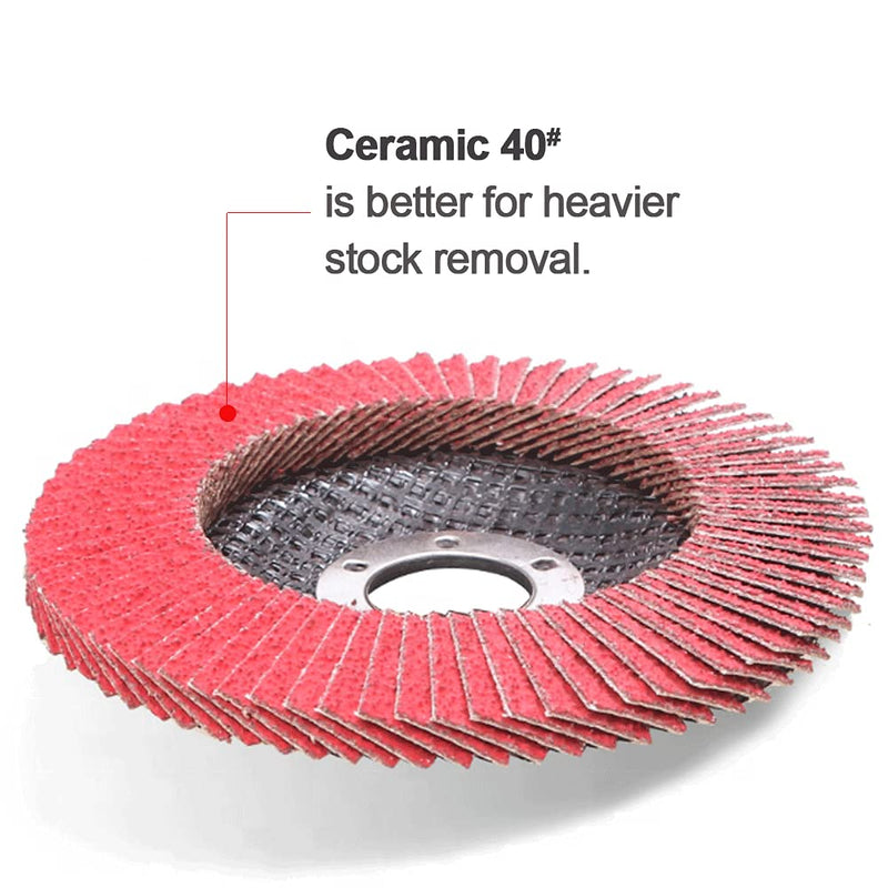 [Australia - AusPower] - COSPOF 4-1/2 Inch Flap Discs 40 Grit,10 Pack Ceramic Grinding Wheels,4.5" x 7/8" Flap Disc for Angle Grinder Used For Metal Grinding and Blending,Type #29. Grit 40#-10pcs 
