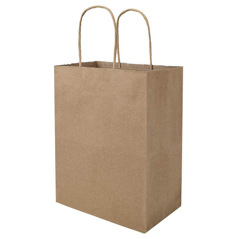 [Australia - AusPower] - Each 100 Pack Small&Medium Brown Craft Paper Gift bags with Handles Bluk for Birthday Party Favors Christmas 