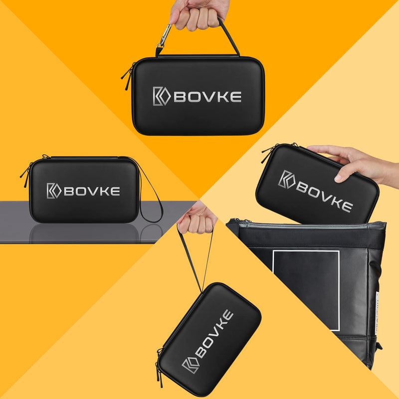 [Australia - AusPower] - BOVKE Hard Electronics Organizer, Travel Cable Organizer Bag, Tech Organizer Case for Power Adapter Chargers Cables Earbuds Flash Drives and Other Electronics Accessories & Supplies, Black 