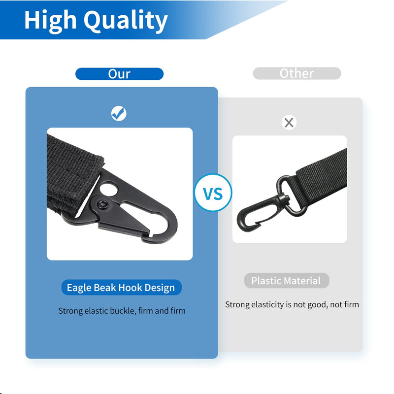 [Australia - AusPower] - Belt Keepers with Tactical Gear Clip, Law Enforcement Nylon Duty Belt Keepers 2" with Key Holder UIInosoo for Police Black 10 Pcs 