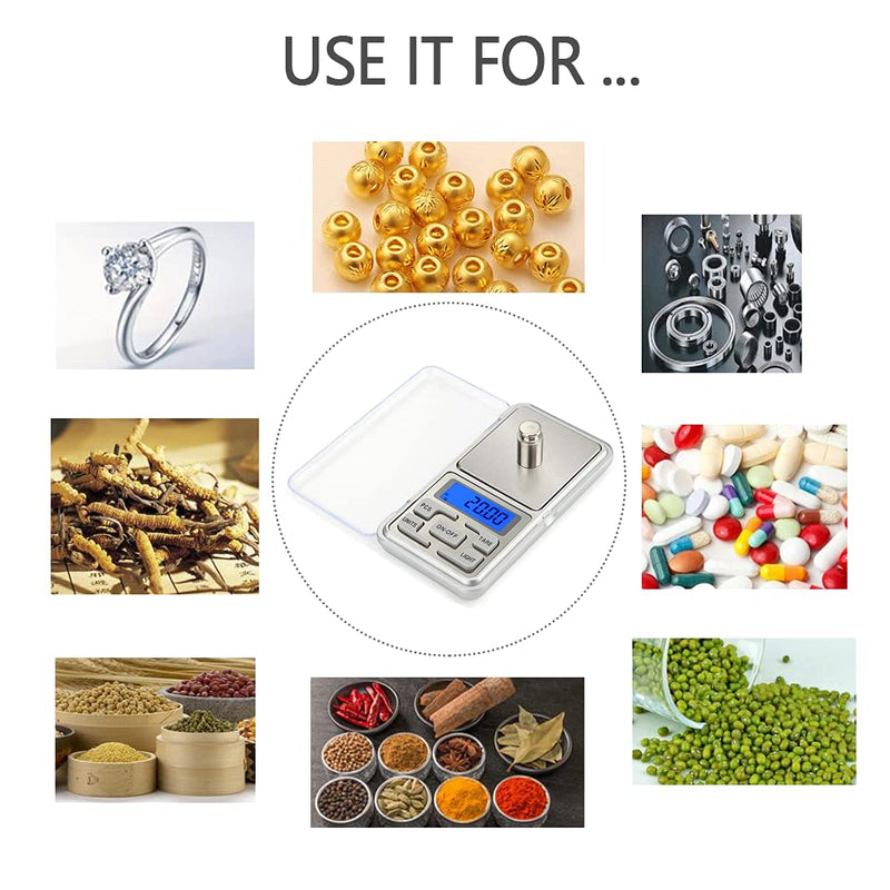 [Australia - AusPower] - Digital Pocket Scale, 500g Capacity High Precision Balance of 0.01g, Mini Electronic Grams Reloading Weight Scale, Food Scale, Jewelry Gem Scale, Kitchen Scale, Weed Scale (2PCS) 