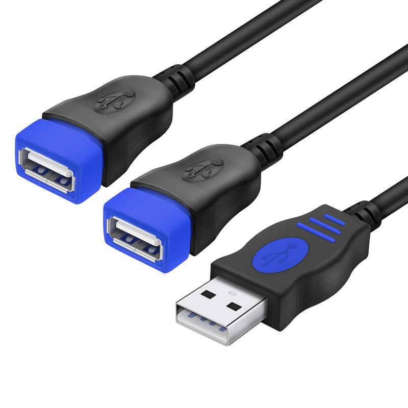 [Australia - AusPower] - USB Splitter,ANDTOBO USB 2.0 Y Splitter Charger Cable 1 Male to 2 Female Power Cord Extension Hub Adapter - 2 Pack 