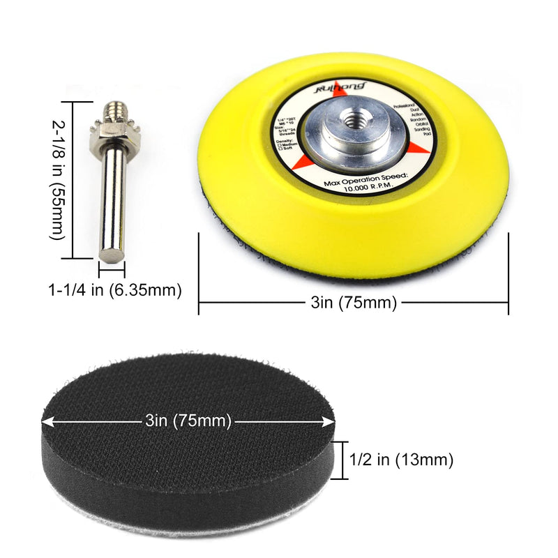 [Australia - AusPower] - POLIWELL 3 Inch (75mm) Assorted 800/1000/2000/3000/5000 Grit High Performance Heavy Duty Silicon Carbide Wet/Dry Hook & Loop Sanding Discs with 1/4 inch Shank Sanding Pad + Foam Buffering Pad, 100PCS 