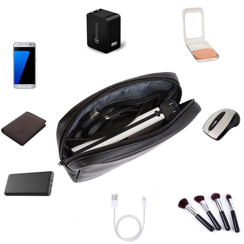 [Australia - AusPower] - ProCase Accessories Bag Organizer Power Bank Case, Electronics Accessory Travel Gear Organize Case, Cable Management Hard Drive Bag -Black 