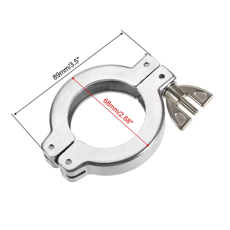 [Australia - AusPower] - uxcell 2 Pcs Aluminum Vacuum Clamp 68mm X 46mm KF40 Single Pin Clamp Wing Nut W Center Ring for Ferrule TC 
