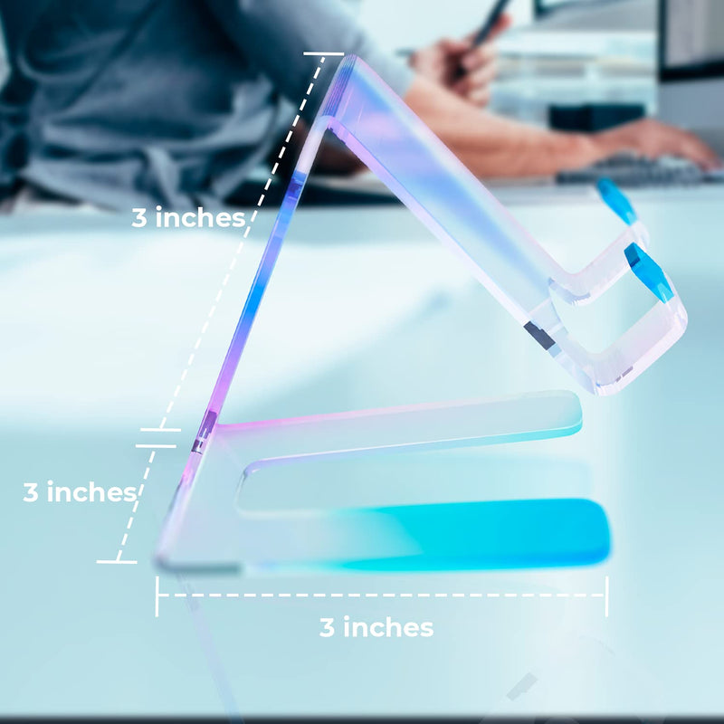 [Australia - AusPower] - iJoy Shimmer- Acrylic Stand Cell Phone Holder for Desk- Holographic Phone Stand for Desk and Other Surfaces- Cute Cell Phone Holder, A Pink Desk Accessory- for iPhone/ Samsung/ All Other Cell Phones 