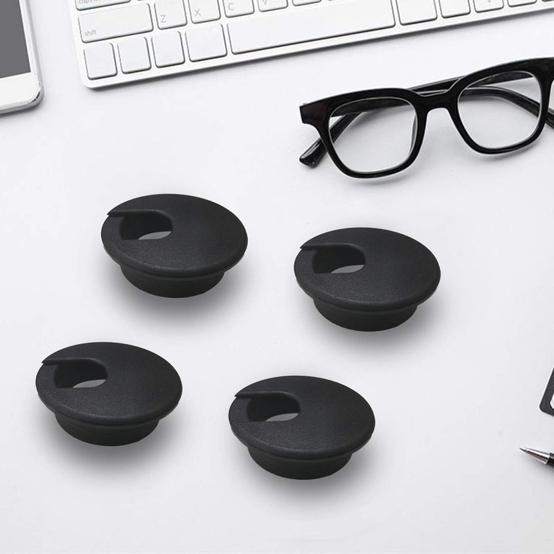 [Australia - AusPower] - JANEMO Continuous Grommets,4 Pcs Wire Hole Cover,1-3/8 Inch Mounting Hole Cover for Wires,Use for Organize The Wires from Computer Desks,PC Peripheral,Office Equipment,Black 