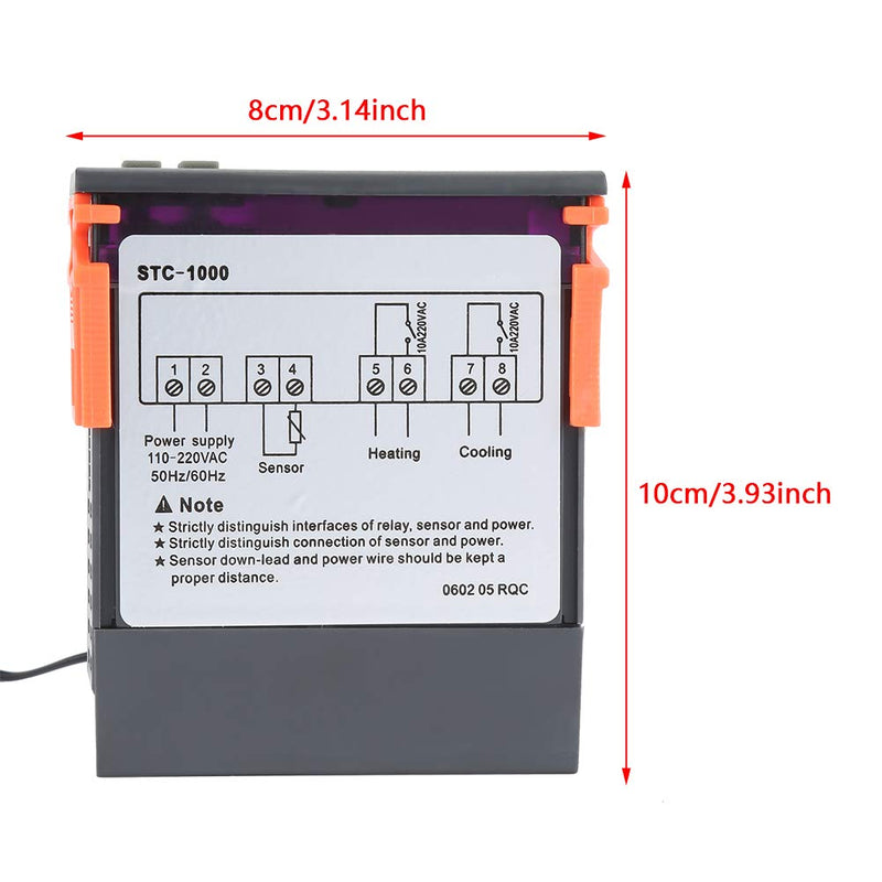 [Australia - AusPower] - Temperature Controller STC-1000 Digital Thermostat Controller with LCD Display 110-220V, -50℃~99℃/-58~210℉ 