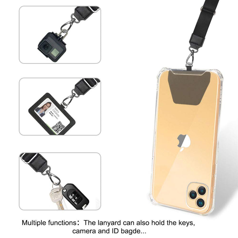 [Australia - AusPower] - Doormoon Phone Lanyard, Universal Adjustable Neck Straps for Phone Case Keys ID Badges Compatible with iPhone, Samsung, Motorola, LG & Most Smartphones, 2 Pack,Black Black Black Black 