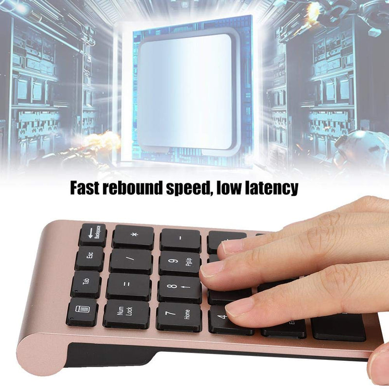 [Australia - AusPower] - V BESTLIFE Numeric Keypad, 22 Keys 2.4G Wireless Mini USB Ergonomic Keyboard with Receiver (Rose Gold) 
