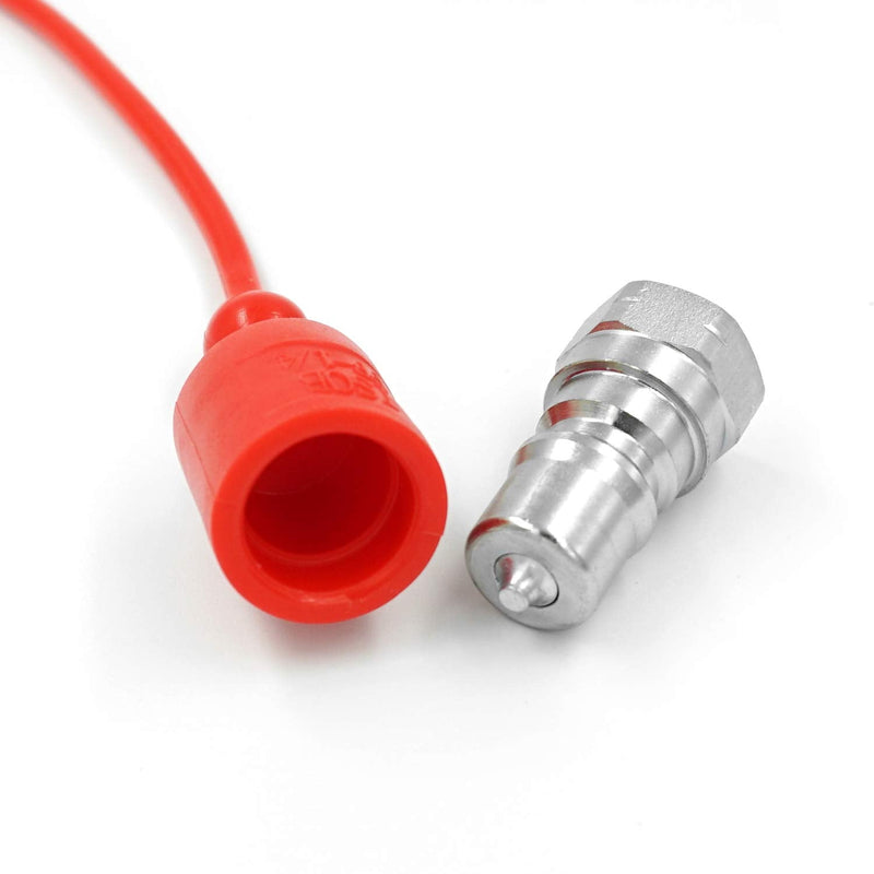 [Australia - AusPower] - 1/4" NPT Thread ISO-B Hydraulic Quick Disconnect Coupler Tractor Quick Coupling with Dust Caps 