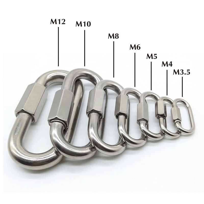 [Australia - AusPower] - VICVIK 3-Pack Chain Quick Links 304 Stainless Steel - Heavy Duty Locking Carabiner, Chain Lock Connector for Hammock, Swing, Trailer M5-3PACK 