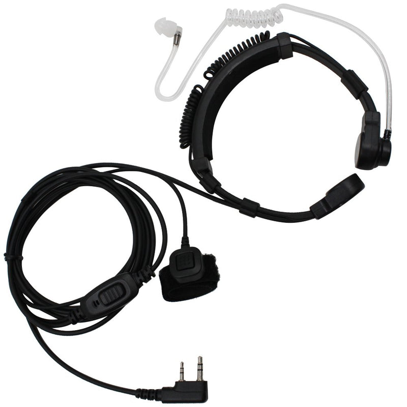 [Australia - AusPower] - KENMAX® Throat Mic Control Covert Acoustic Tube Earpiece Headset with Finger PTT MIC for Walkie Talkie Two Way CB Ham Radio Baofeng Kenwood 