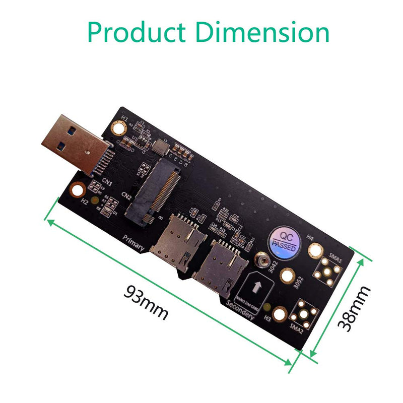 [Australia - AusPower] - HLT NGFF(M.2) to USB 3.0 Adapter with Dual Nano SIM Card Slot for 3G/4G/5G Module 