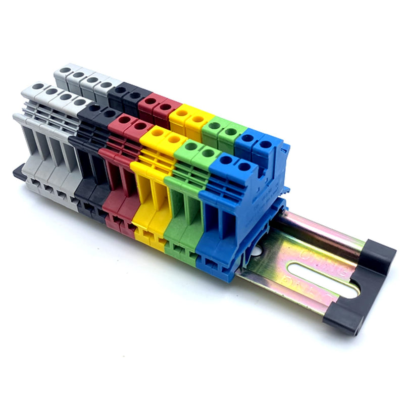 [Australia - AusPower] - Erayco 20pcs DIN Rail End Cap Protector, 7.5 Thickness 35mm Wide Terminal Block DIN Rail Cut Resistant Protect for C45 DIN Rail 35mm Wide 