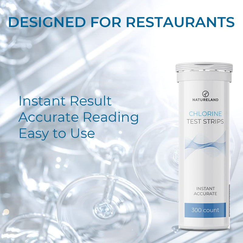 [Australia - AusPower] - [300 Strips] Restaurant Chlorine Test Paper, 10-250 ppm (Value Pack) Instant Result in 1 Second 300PCS 