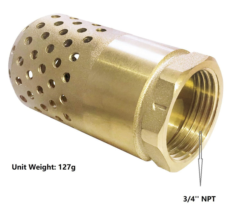 [Australia - AusPower] - Brass Foot Valve 3/4 inch NPT Heavy Duty Spring Mesh Check Valve Female Connection One Way Foot Valve Backflow Preventer with Holes Strainer Filter for Well Jet Pumps Foot Valv (3/4'' NPT) 3/4'' NPT 
