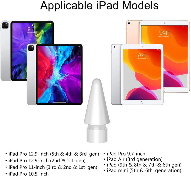 [Australia - AusPower] - Amtake Replacement Nib/Tips for Apple Pencil 2nd/ 1st Generation,Apple Pencil Pen Tip Compatible for iPad Mini iPad Pro（Red/Yellow/Purple/Pink/Cyan/White） 