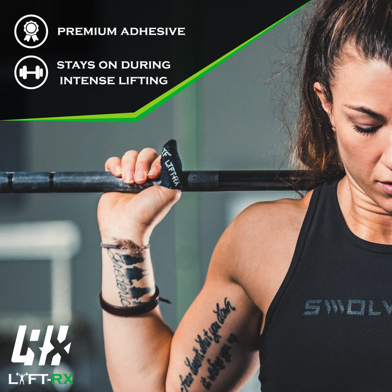 [Australia - AusPower] - LYFT-RX Weightlifting Hook Grip Tape w/Premium Adhesive for Olympic Weight Lift, Crossfit, Lifting & Gym, Stretch Athletic Finger Wrap, Protects Thumb Fingers Hand & Enhances Grip Black 1.5-inch 3 ROLLS 