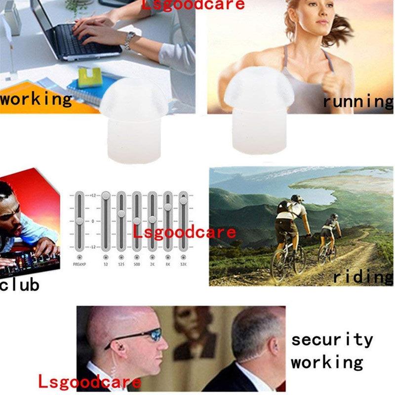 [Australia - AusPower] - Lsgoodcare 20Pack White Silicone Rubber Replacement Mushroom EarTips Earbud Compatible for Motorola Kenwood Icom Yaesu Baofeng HYT Midland Cobra Radio Surveillance Acoustic Tube Earpiece Headset 