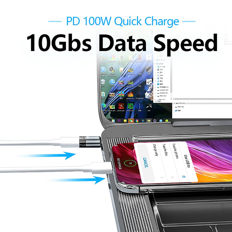 [Australia - AusPower] - aucon Magnetic USB C Adapter, 24Pins Type C Connector, PD 100W Fast Charging 10Gbs Data Transfer straight shape 