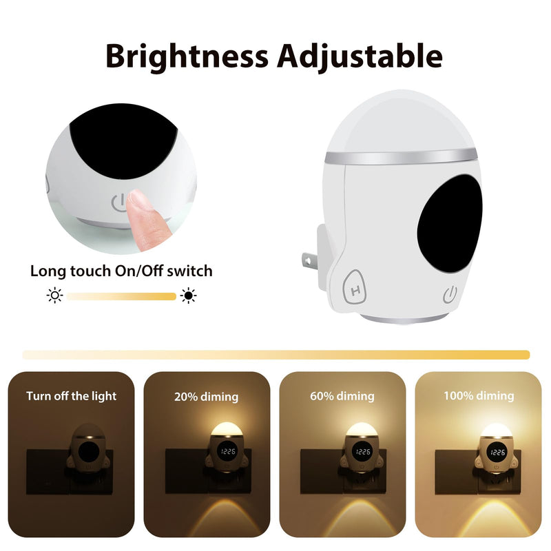 [Australia - AusPower] - QANYI Night Lights Plug into Wall, Space Rocket LED with Rechargeable and Remote, Time Clock, Dimmable Lights for Kids Room Bedroom Hallway Kitchen Bathroom White 