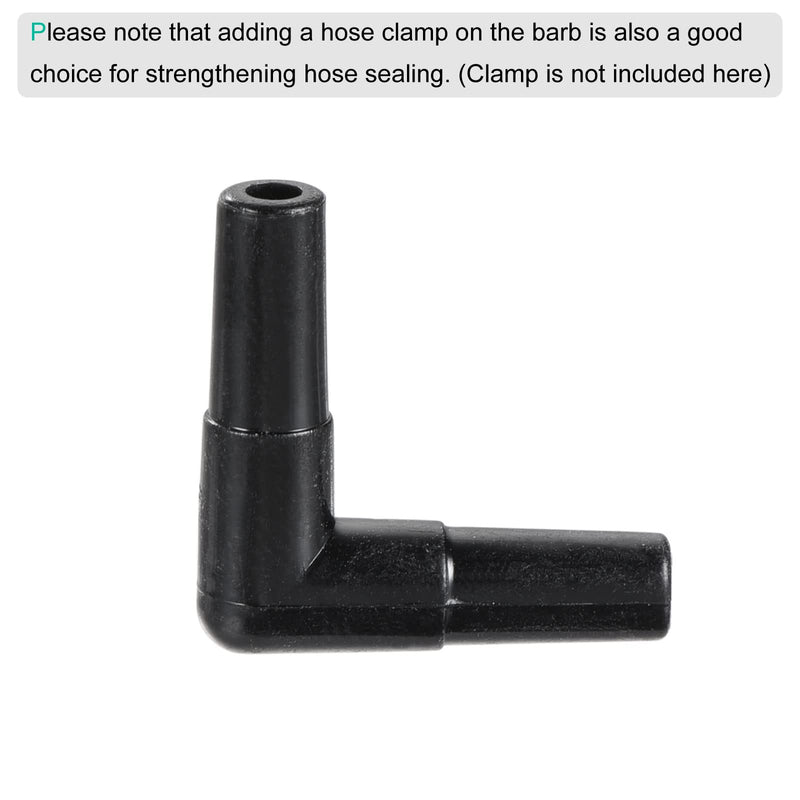 [Australia - AusPower] - MECCANIXITY Barb Hose Fitting, 5mm Barbed Dia. Plastic Elbow Coupler Quick Connector Adapter, Black Pack of 2 