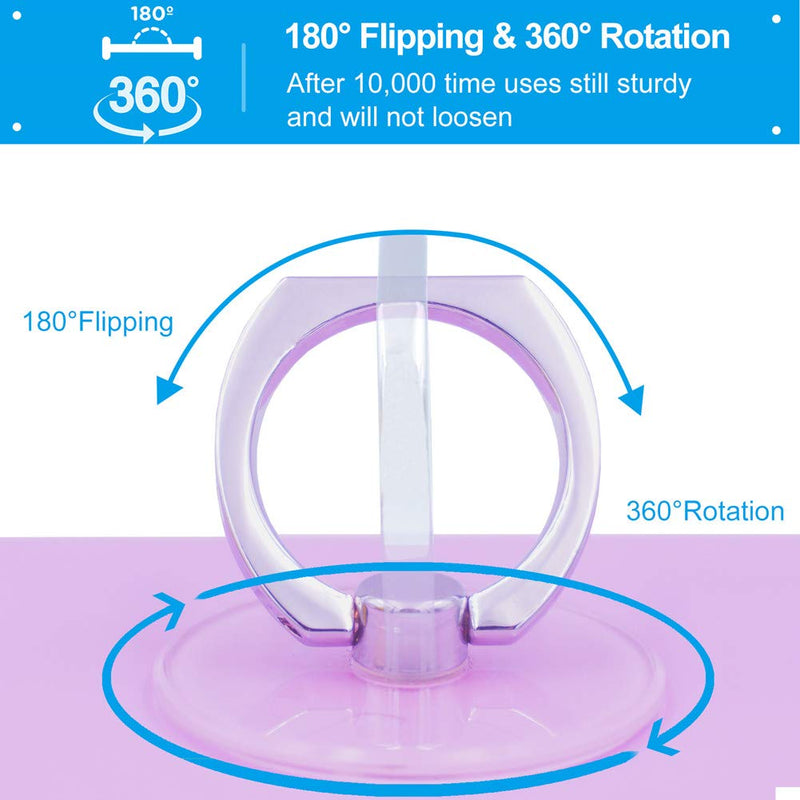 [Australia - AusPower] - Jsoerpay Cell Phone Ring Holder, Transparent Ring Holder 360°Rotation Finger Ring Stand, Clear Cell Phone Kickstand Compatible with Most of Phones, Tablet and Case, (2Silver+1Black+1Rose Gold) 2Silver+1Black+1Rose Gold 