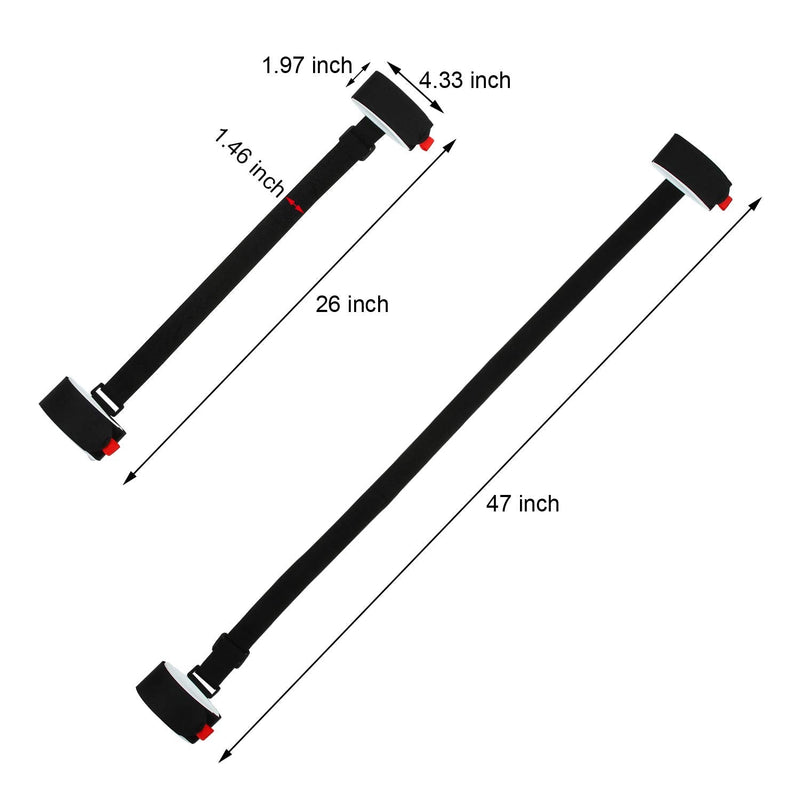 [Australia - AusPower] - Strong and Thick Ski Straps 4 Packs Ski Carrier Strap Adjustable Shoulder Carrier Lash Handle Straps with Cushioned Fastener Tape Strap Loop for Adults Kids (Black) 