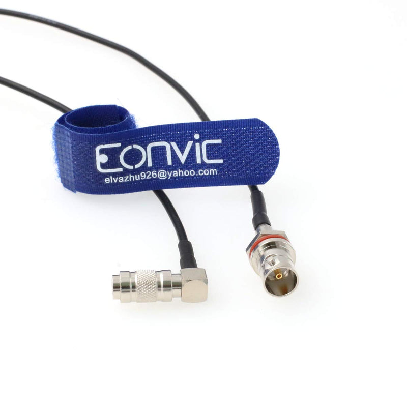 [Australia - AusPower] - Eonvic RF SDI RG174 75ohm Coaxial Cable BNC Female to DIN 1.0/2.3 Right Angle Video Cable for Blackmagic HyperDeck Shuttle right angle DIN-female BNC 12 inch/30cm 