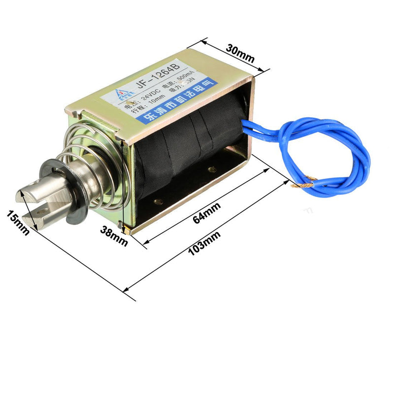 [Australia - AusPower] - uxcell DC 24V 55N 10mm Stroke Pull Push Type Open Frame Solenoid Electromagnet Linear Motion JF-1264B 