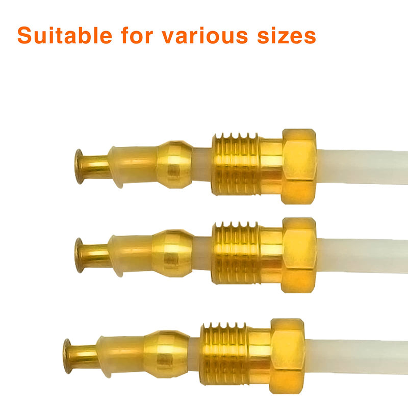 [Australia - AusPower] - 180PCS Brass Compression Sleeves Ferrules,Brass Compression Fitting Assortment Kit Tube OD（1/4" 5/16" 3/8") 