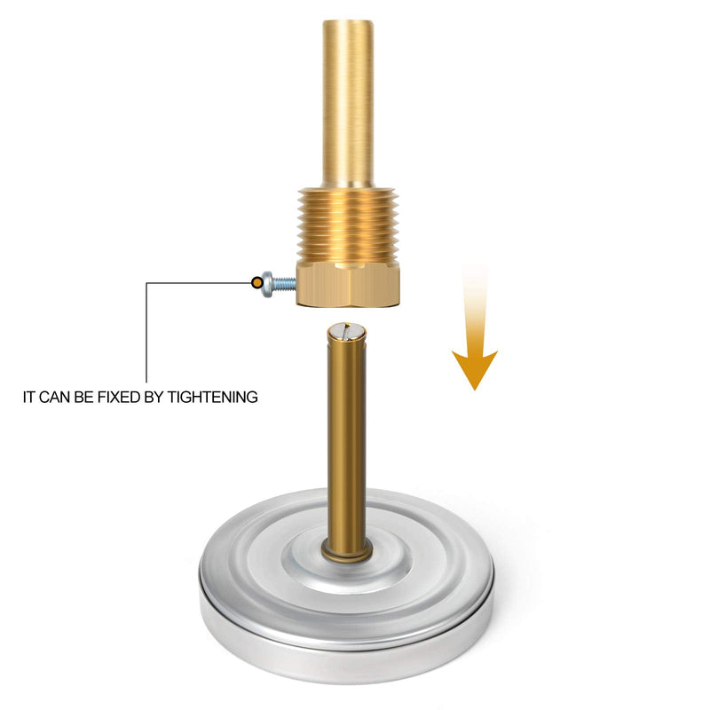 [Australia - AusPower] - MEANLIN MEASURE 1/2" NPT Bimetal Thermometer for hot Water, boilers, and Pipes，2-1/2" Dial, 2-1/4" Lead-Free Brass Stem，Temperature Range 0-250°F/-20-120 ° C, Accuracy 2%,Center Back Mount 2.5Dial/0-250°F 