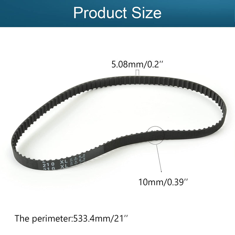 [Australia - AusPower] - Heyiarbeit 210XL Rubber Timing Belt 5.08mm Pitch 10mm Width Industrial Timing Belt Synchronous Closed Loop Timing Belt for 3D Printers Black Tone 533.4x10x5.08mm 