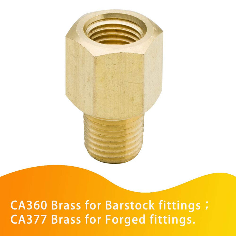 [Australia - AusPower] - Legines Brass Pipe Fitting, NPT Adapter 1/4" Female to 1/8" Male Reducing Adaptor 1200psi High Pressure (Pack of 2) 1/4" Female x 1/8" Male 
