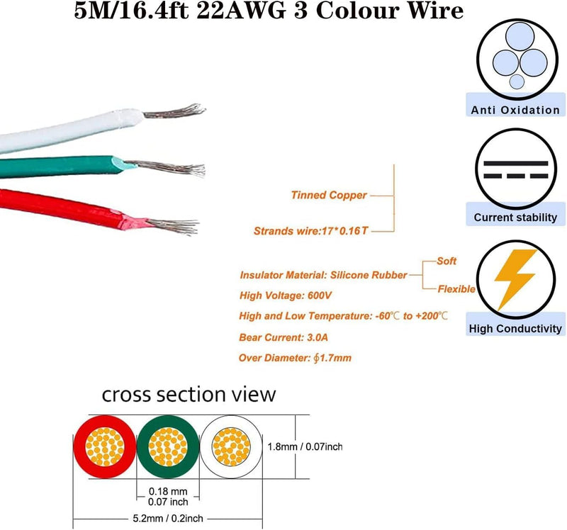 [Australia - AusPower] - 3pin led connectors solderless Transparent Track Lighting connectors for Strip Lights 3 pin10mm,led Corner Connector with Wire Strip Lights 16.4ft LED Strip and Connector Pry for 5050 led Strip Light 