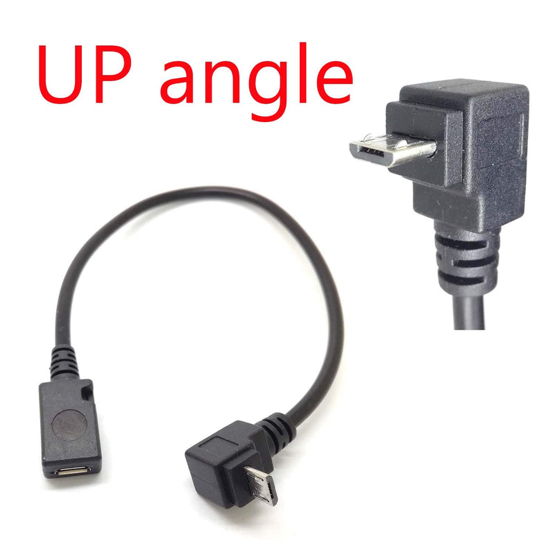 [Australia - AusPower] - 90° Degree Angle USB Micro B 5P Female to 5P Male Left Right Down Up Angled Extension Cable Adapter for Phone Charger Data Sync Tablet Cord Adaptor … (up Angle) 